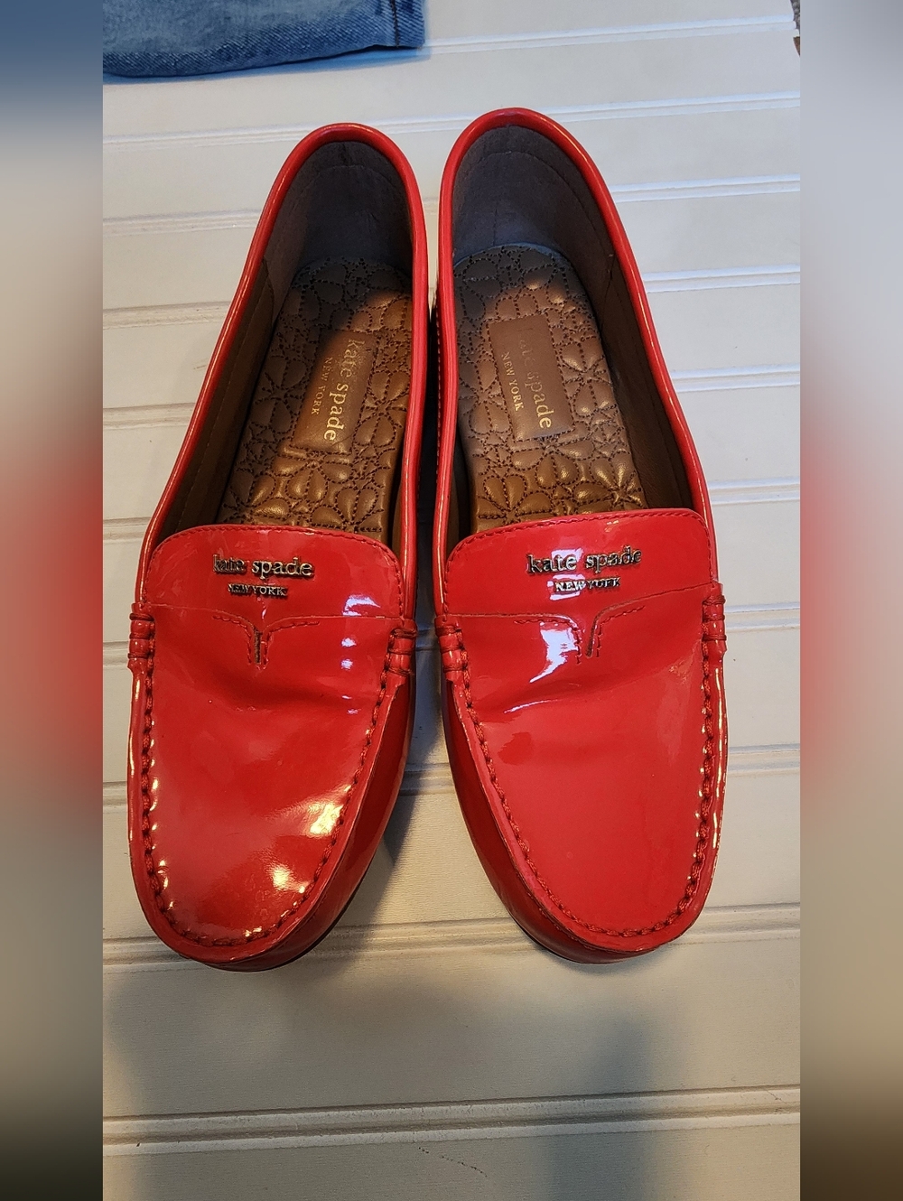 kate spade New York Women's Red Patent Leather Loafers